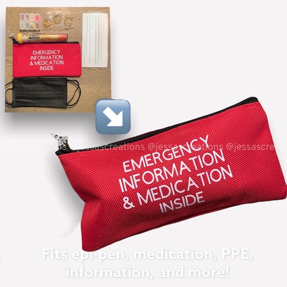 Personalized medical pouch | sterling silver caduceus - Picture 2 of 2